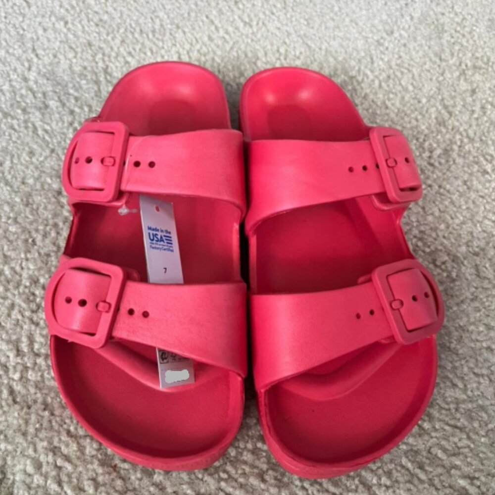 Two-buckle slide sandals